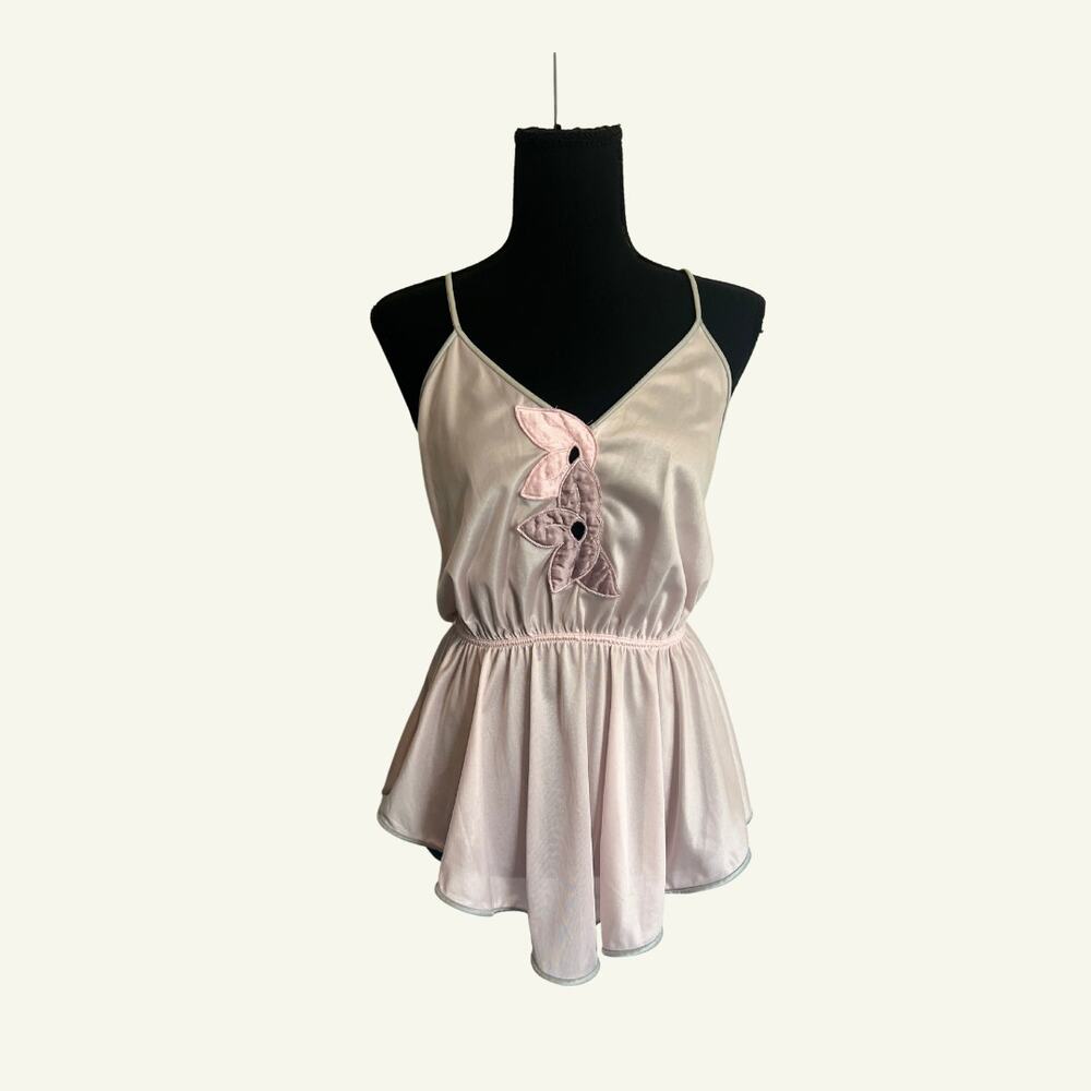 Vintage Pale Pink, Grey and Lilac Slip Dress Nightie Nightgown
